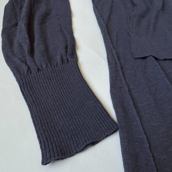 Crea Concept Womens 42 L Open Cardigan Sweater Linen Cotton Blue Duster Turkey - Picture 3 of 10